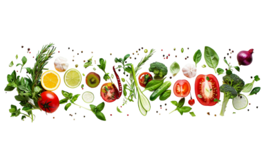 Embracing Keto Paleo and Vegan Lifestyles Isolated on Transparent Background PNG.