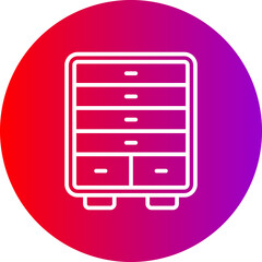 Chest Of Drawers Line Gradient Circle Icon