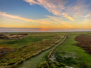 Amrum island, Germany: spectacular sunset on Amrum island at the northern tip of the island	
