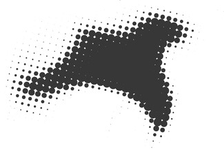 Halftone dotted shape. Paint blob with noisy effect. Abstract splatter shape