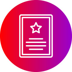 Certificate Line Gradient Circle Icon