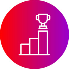 Podium Line Gradient Circle Icon