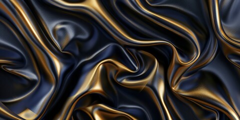 Fototapeta premium Detailed close-up of a textured black and gold background with intricate patterns and shimmering accents.