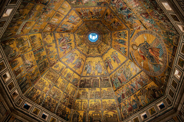 Florence, Tuscany. The Baptistery of San Giovanni Battista - obrazy, fototapety, plakaty