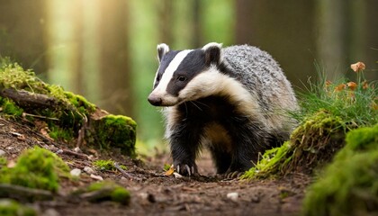 Fototapeta premium a badger in the German forest