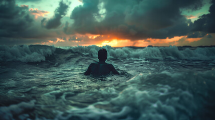 person in sea water