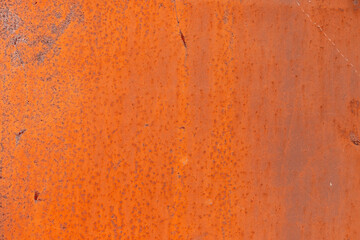 Steel textured metal sheet with heavy rust. Top view. Flat lay