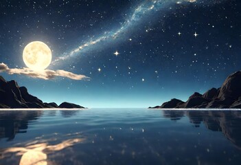 night landscape with moon