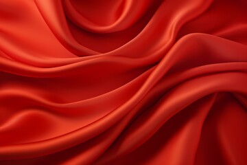 Obraz premium Intense Red silk background. Satin fabric. Generate Ai