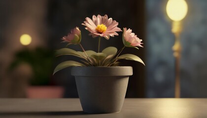 flower in pot isolated