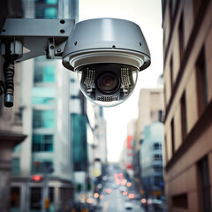 Close-Circuit Security Camera Overseeing Urban Chaos: A Testament to Modern-day Safety Measures