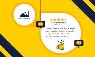 Client or customer service review testimonial social media post, Customer or client service feedback review post design template