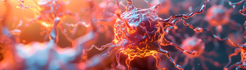 Obraz premium A close up of a cell with a red blob in the middle