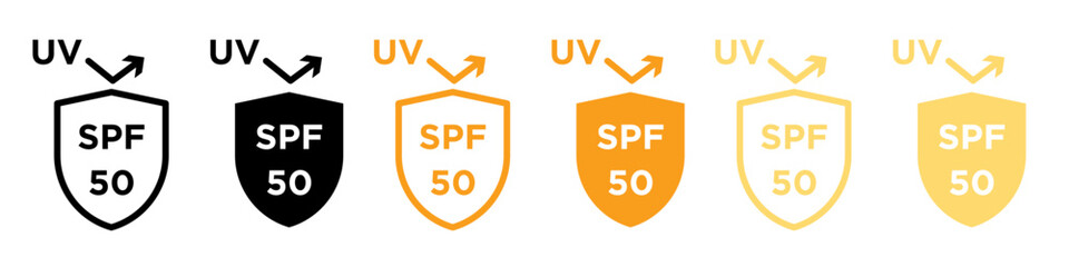 UV SPF 50 protect icon line art vector