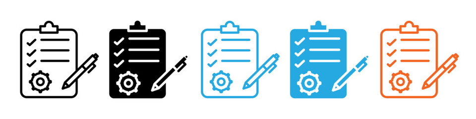 Project management icon line art vector