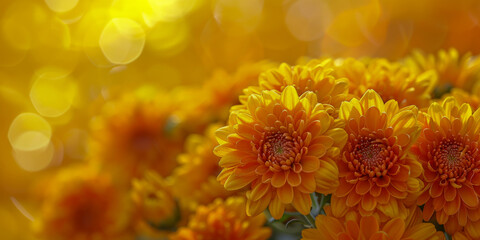 Close-Up of Vibrant Orange Chrysanthemums