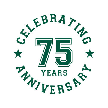 75 years anniversary celebration design template. 75th vector and illustration.