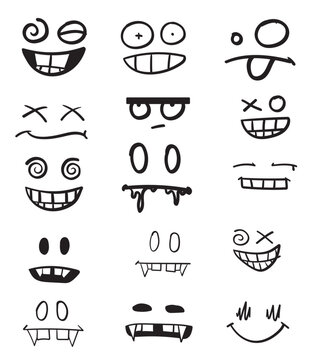 Silly Smiley Vampire Teeth Gap Punk Drip Vector