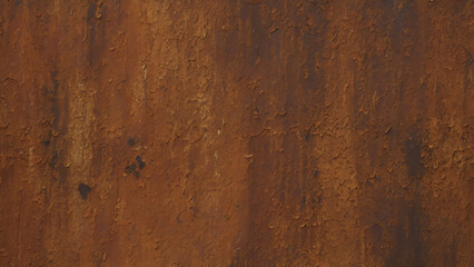 Exploring Textural Diversity: Grunge & Rust Iron Texture, Set against Oxidized Metal, Highlighting Old Iron Panel in Landscape with Gold Brown Color & Corrosion.