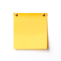 Yellow sticky post it note, white background, professional photo сreated with Generative Ai