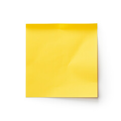 Yellow sticky post it note, white background, professional photo сreated with Generative Ai