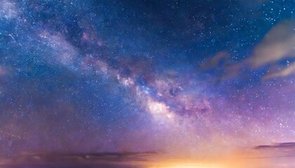 night sky with stars universe filled with clouds nebula and galaxy landscape with gradient blue and purple colorful cosmos with stardust and milky way magic color galaxy space background