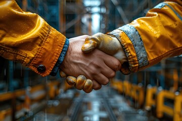 Handshake of investor and builder