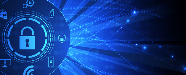 Cyber security and information or network protection. Future cyber technology web services for business and internet project