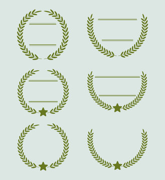 set of laurel wreaths, Vector Illustration