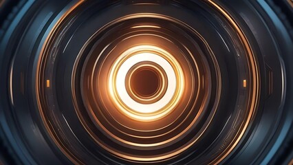 Glowing circle background. Depth and movement in technology, science