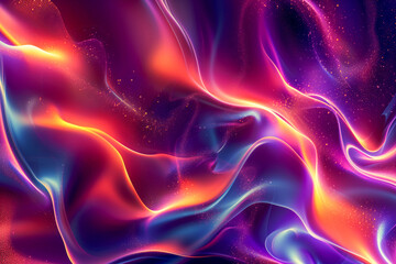 Abstract neon fractal wallpaper with space