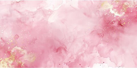 Pink and gold colors dominate the background with a crisp white border.