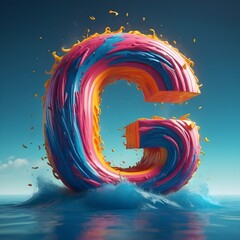 colorful elegant letters rainbow design  