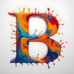 alphabet letter B abstract colorful elegant letters rainbow design  