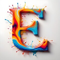 alphabet letter E abstract colorful elegant letters rainbow design  