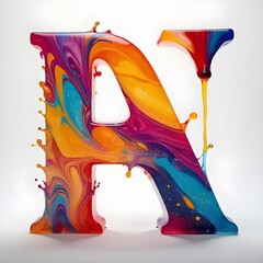 alphabet letter A abstract colorful elegant letters rainbow design  