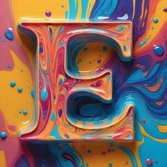 alphabet letter E abstract colorful elegant letters rainbow design  