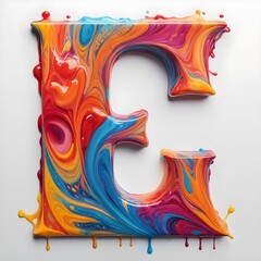 alphabet letter E abstract colorful elegant letters rainbow design  