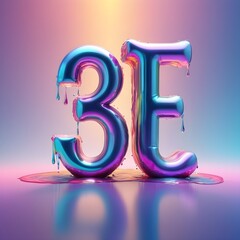 alphabet letter 3E abstract colorful elegant letters rainbow design  