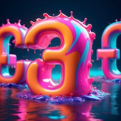 alphabet letter 3 abstract colorful elegant letters rainbow design  