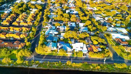 Aerial view of Busselton at sunset, Western Australia