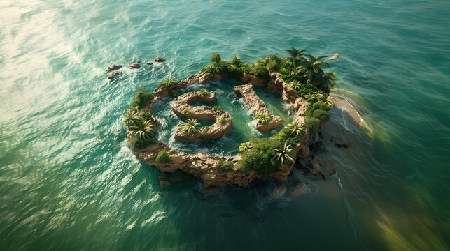 La agencia de viajes dice &iexcl;s&iacute;! Una isla con la forma de la palabra s&iacute;. La inscripci&oacute;n s&iacute;. &iexcl;Di s&iacute; a las islas!  No le digas a nadie que hablas con las islas. Viaje y aventura. Publicidad