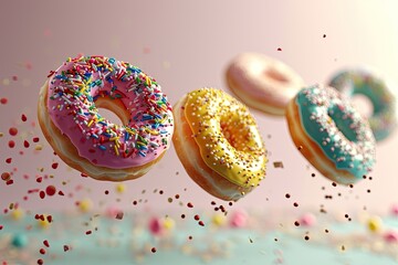 donuts on wooden table