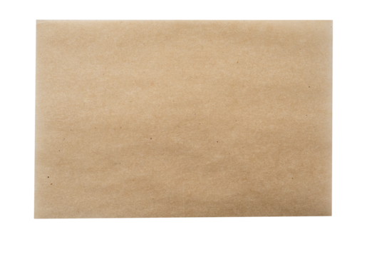 Thin square piece of tracing paper, parchment paper isolated on white, PNG