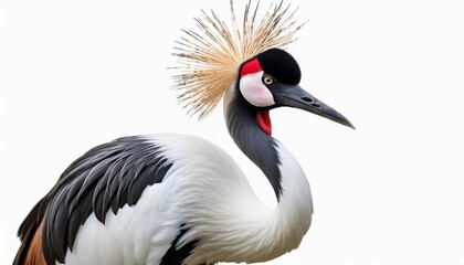 japanese crane or red crowned crane grus japonensis isolated on white background