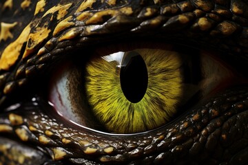Mesmerizing Reptilian eye closeup. Animal wildlife. Generate Ai