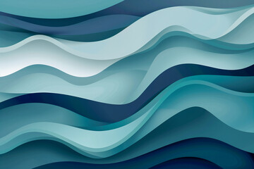 Fototapeta premium colorful horizontal banner. modern waves background design with teal blue, very dark blue and slate gray color