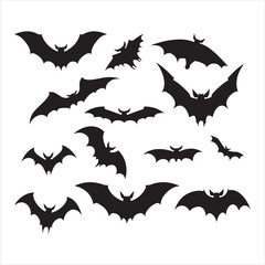 A black silhouette bat set