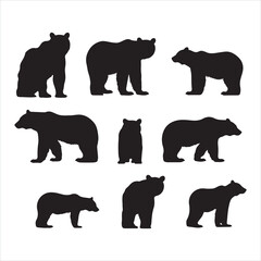 A black silhouette bear set
