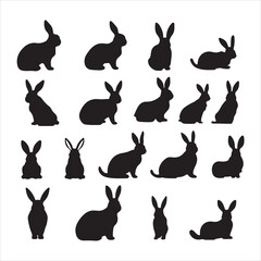 A black silhouette Bunny set